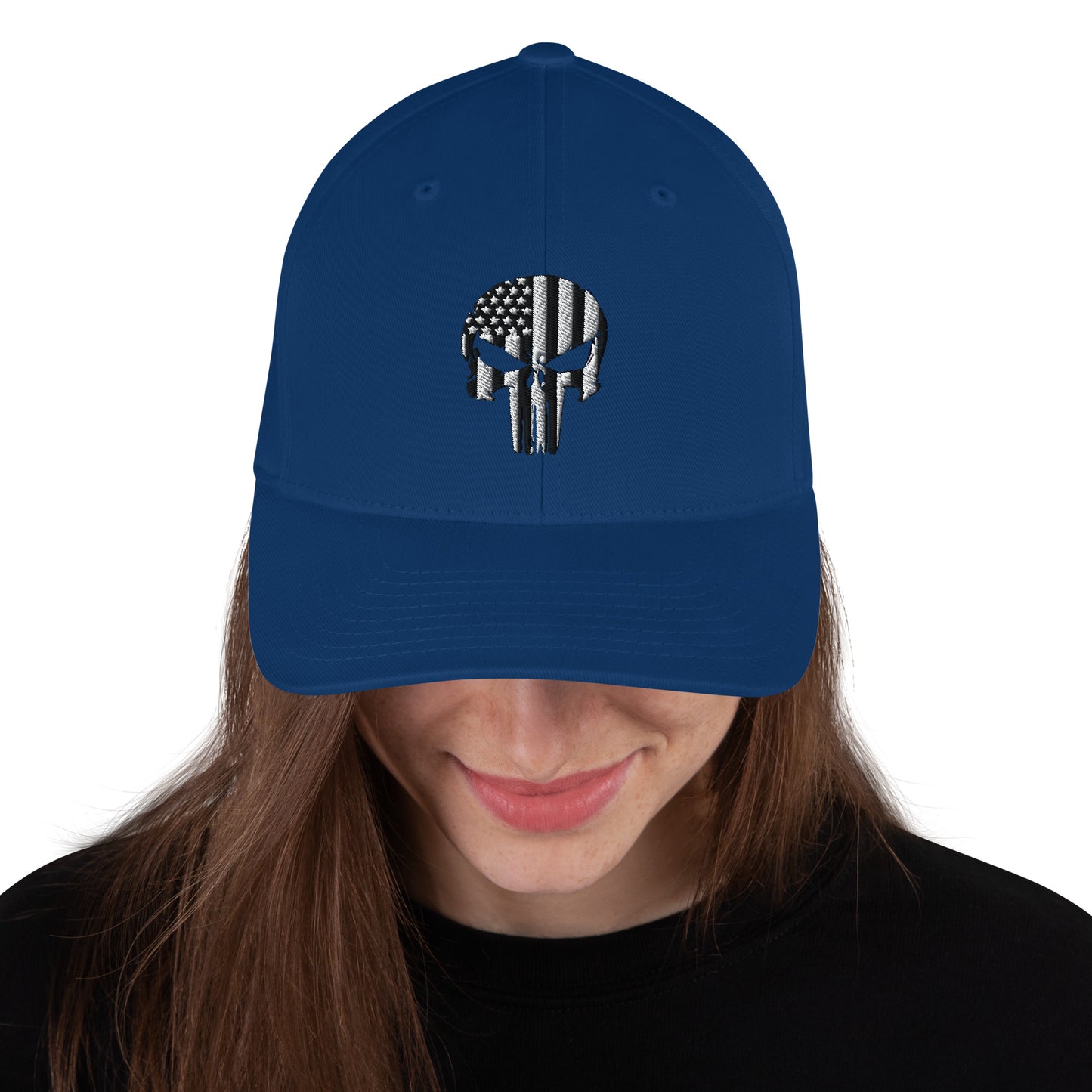 SOA American Flag Skull Flex Fit Cap