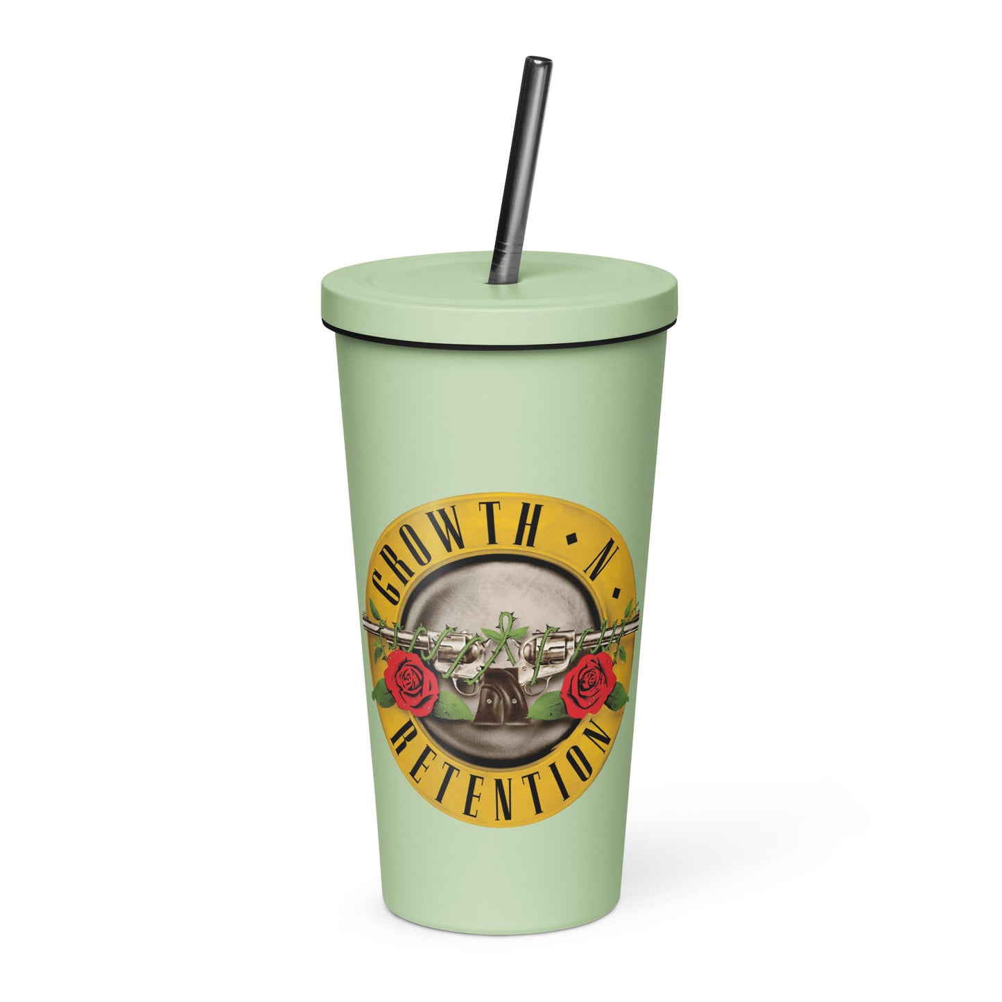 Growth n Retention Insulated tumbler with a straw