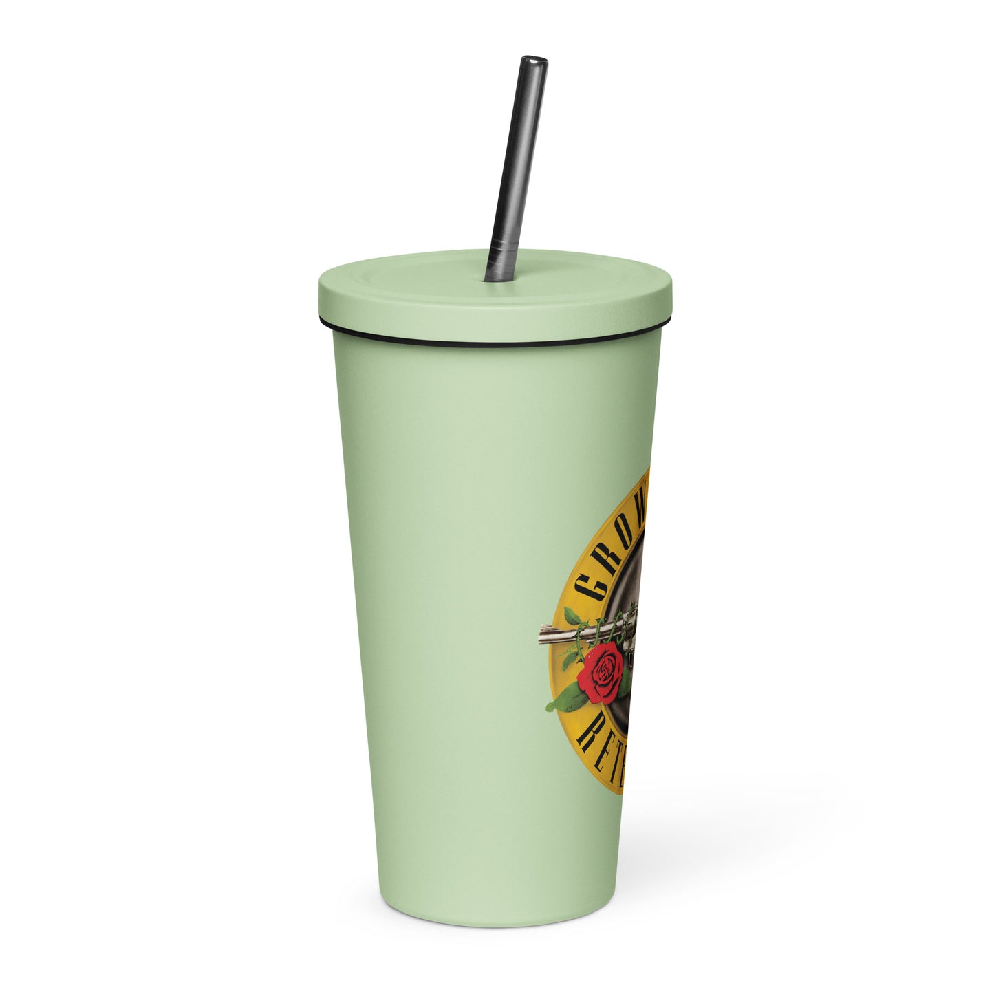 Growth n Retention Insulated tumbler with a straw