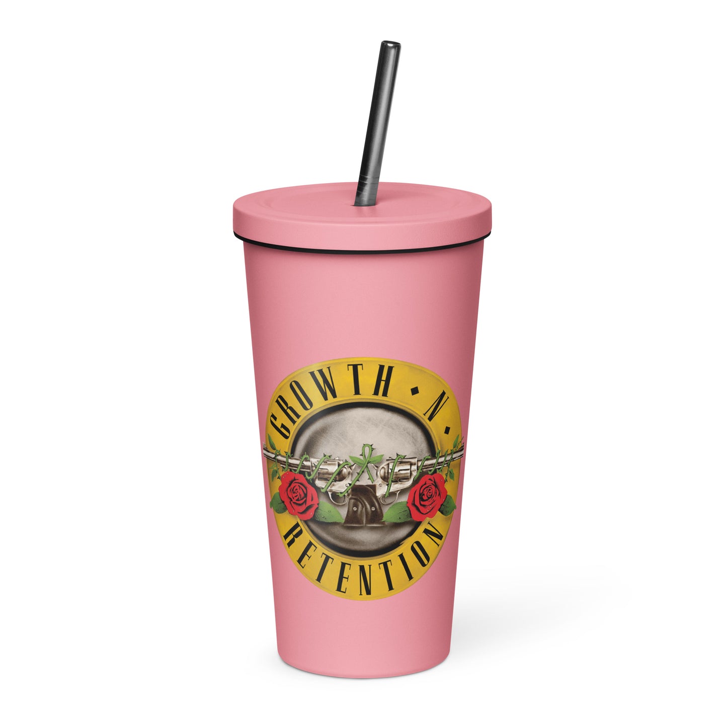 Growth n Retention Insulated tumbler with a straw