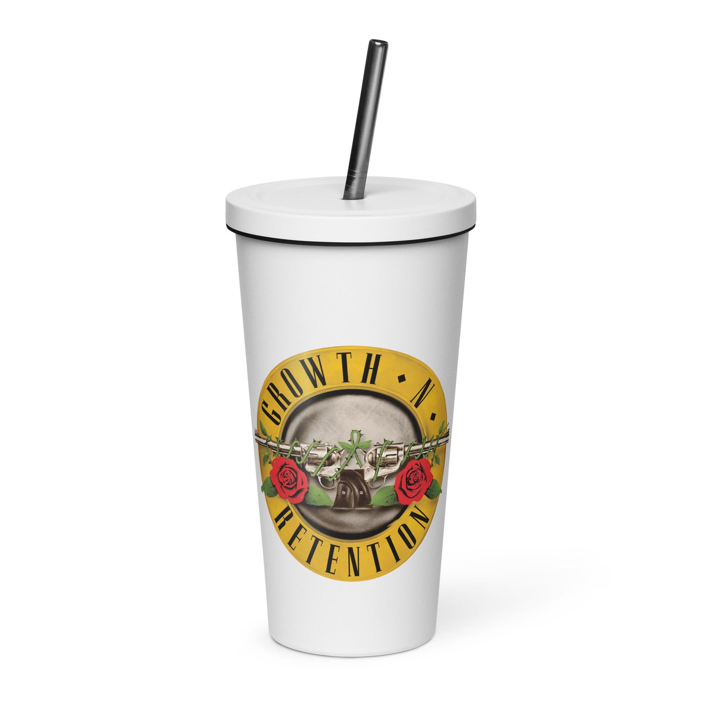 Growth n Retention Insulated tumbler with a straw