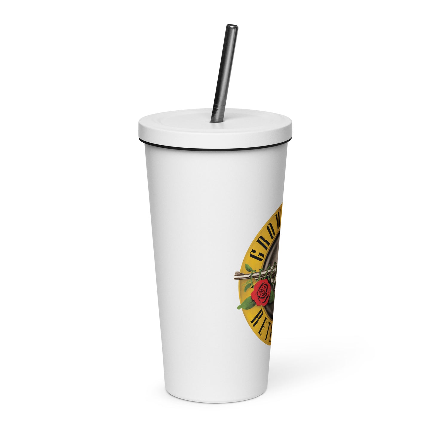 Growth n Retention Insulated tumbler with a straw