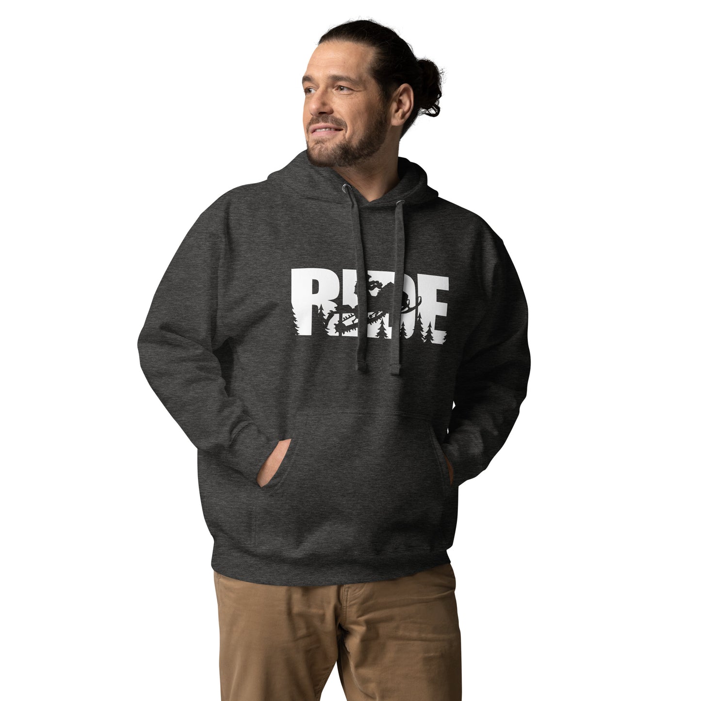 Ride Hoodie white letters