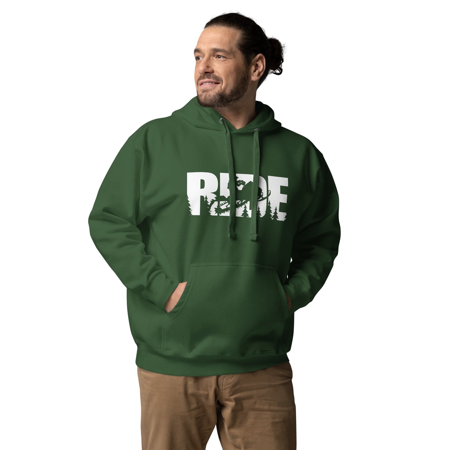 Ride Hoodie white letters