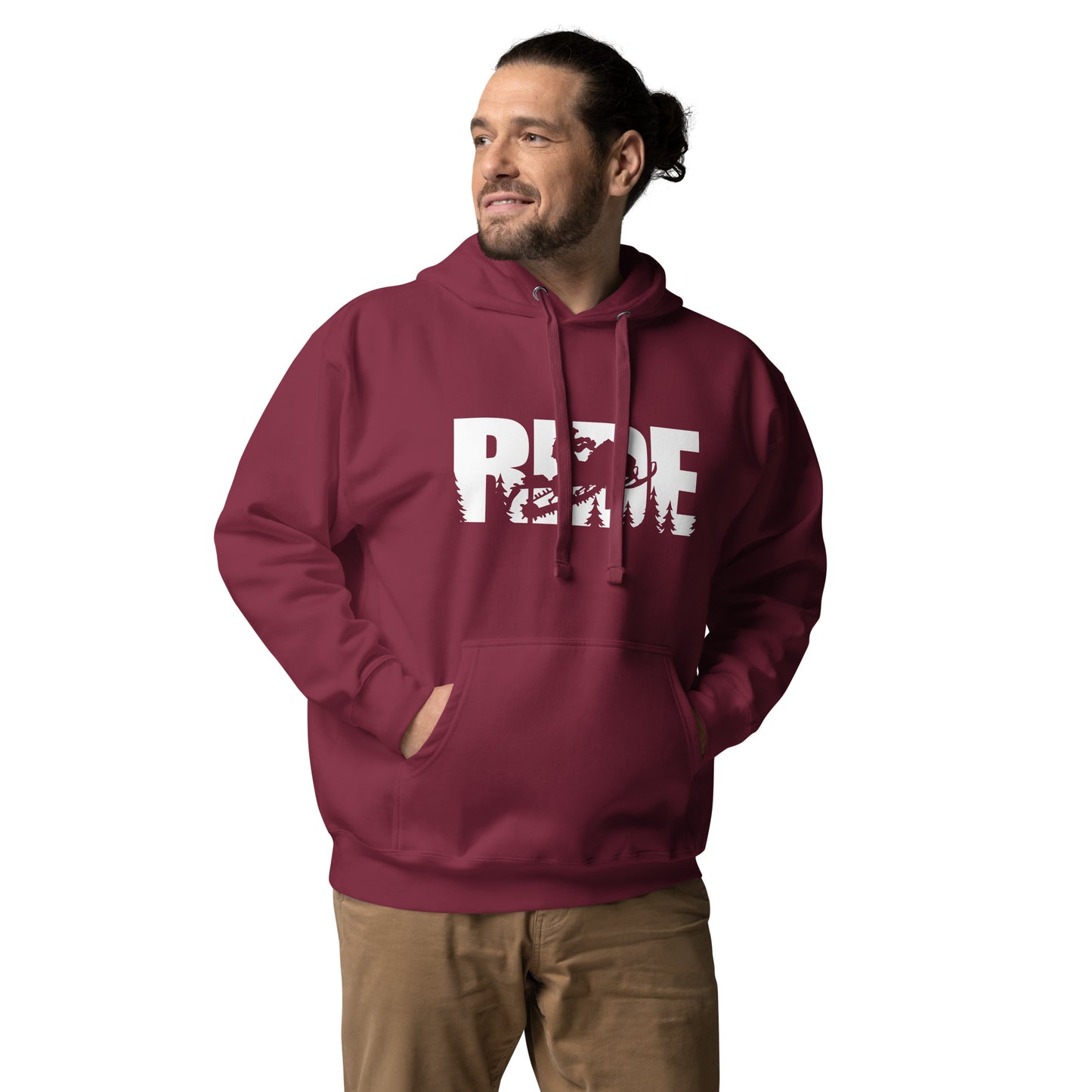 Ride Hoodie white letters