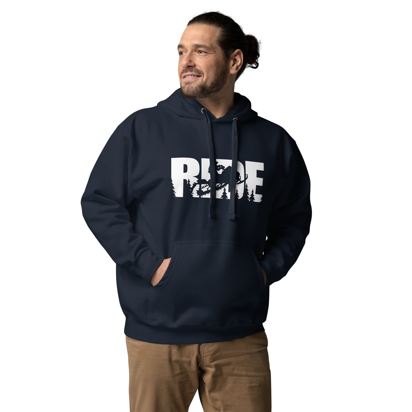 Ride Hoodie white letters