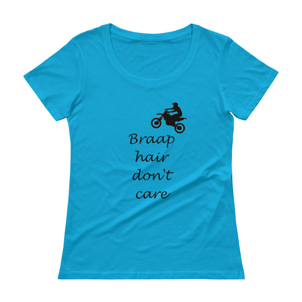 Ladies' Dirt Bike Braap Hair Scoopneck T-Shirt