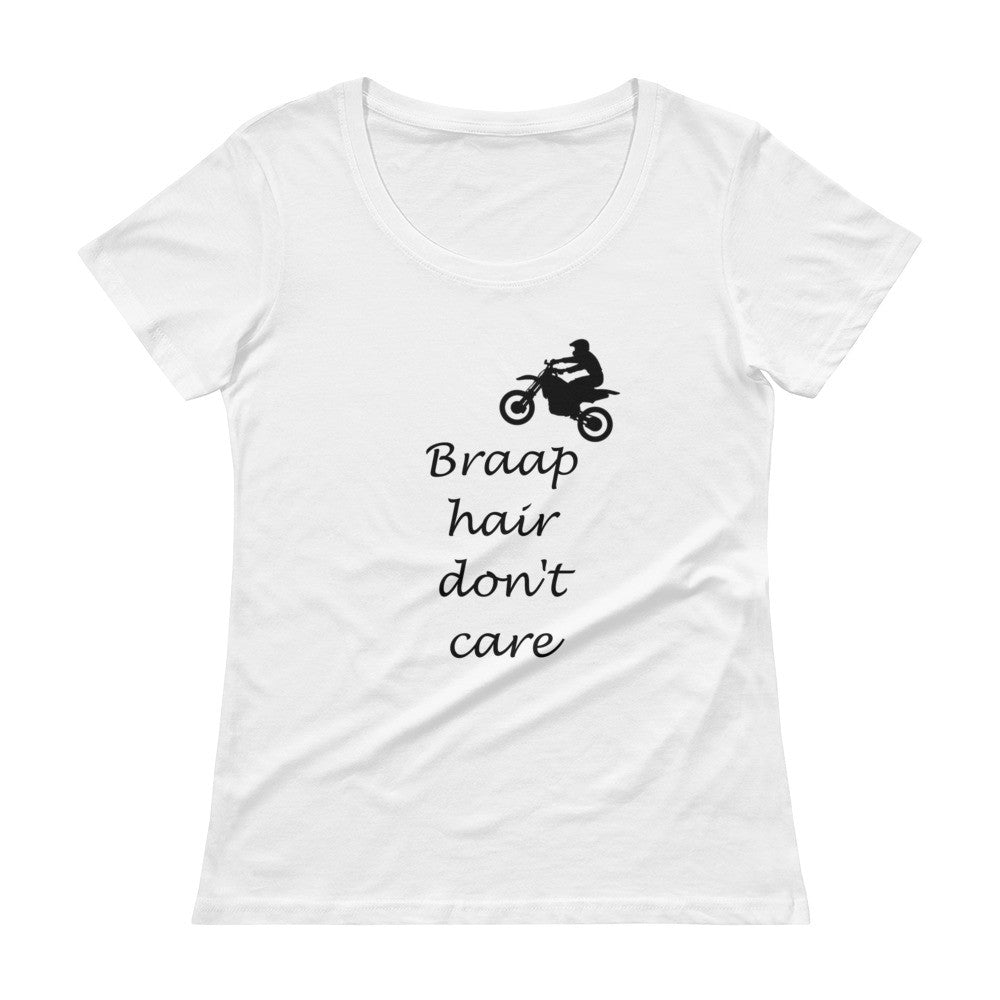 Ladies' Dirt Bike Braap Hair Scoopneck T-Shirt