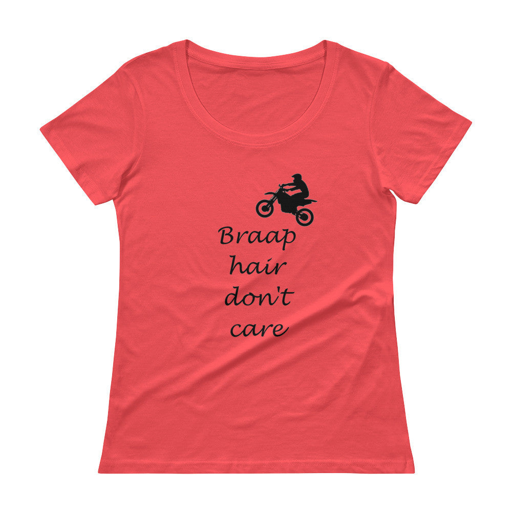 Ladies' Dirt Bike Braap Hair Scoopneck T-Shirt