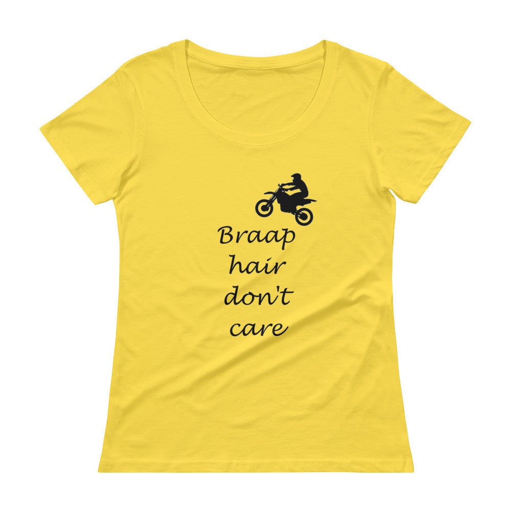 Ladies' Dirt Bike Braap Hair Scoopneck T-Shirt