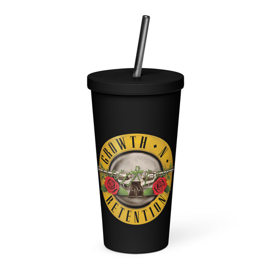 Growth n Retention Insulated tumbler with a straw