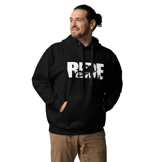 Ride Hoodie white letters