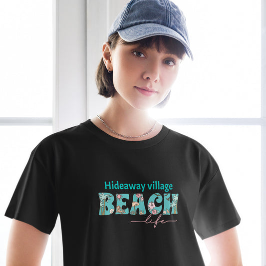 Hideaway Village Beach Life crop top