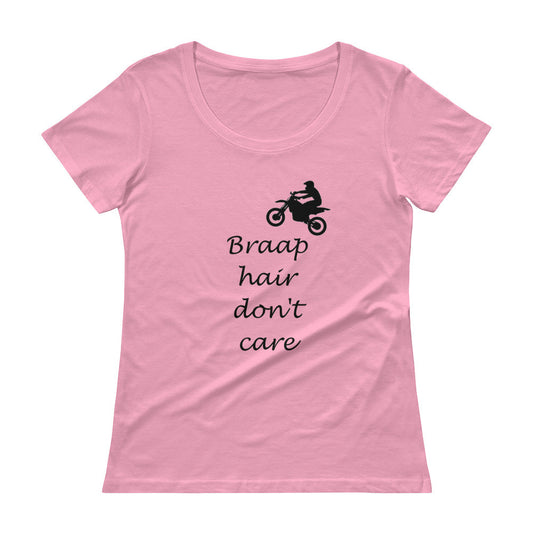 Ladies' Dirt Bike Braap Hair Scoopneck T-Shirt